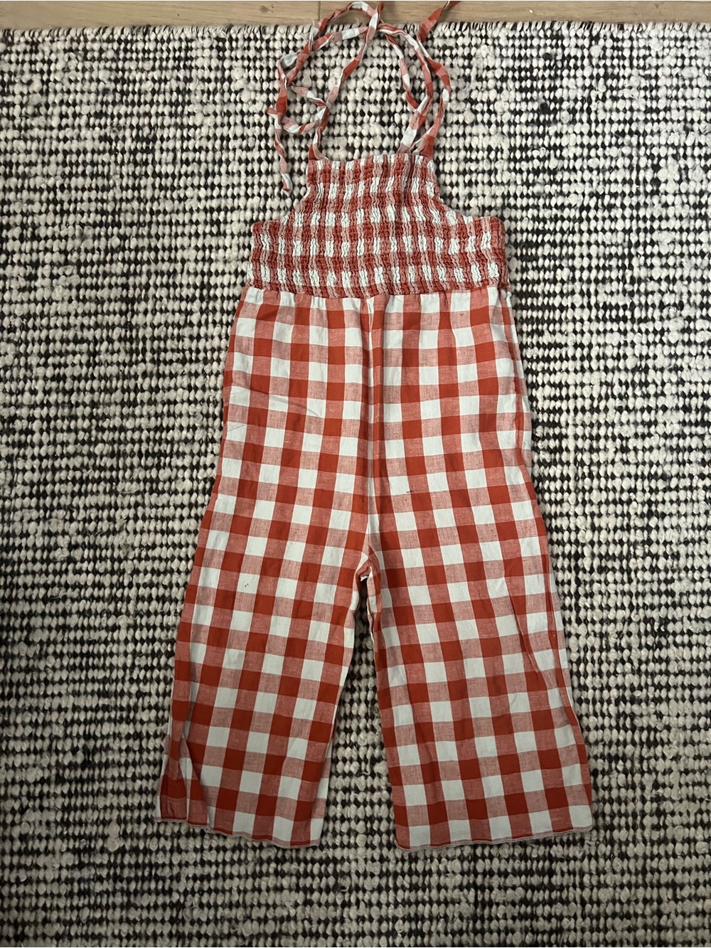 Kids Plaid One-Piece Jumpsuit